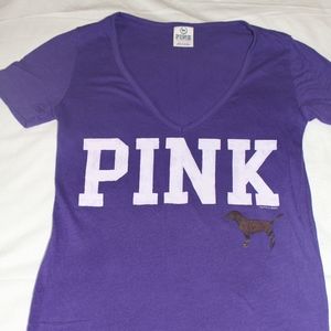 Purple Victoria Secret PINK V-neck Shirt